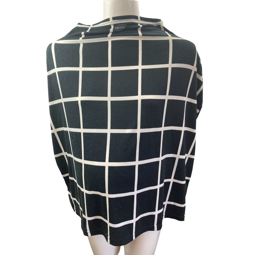 One Size - Black & White Grid Nursing & Car Seat Cover - Maccie