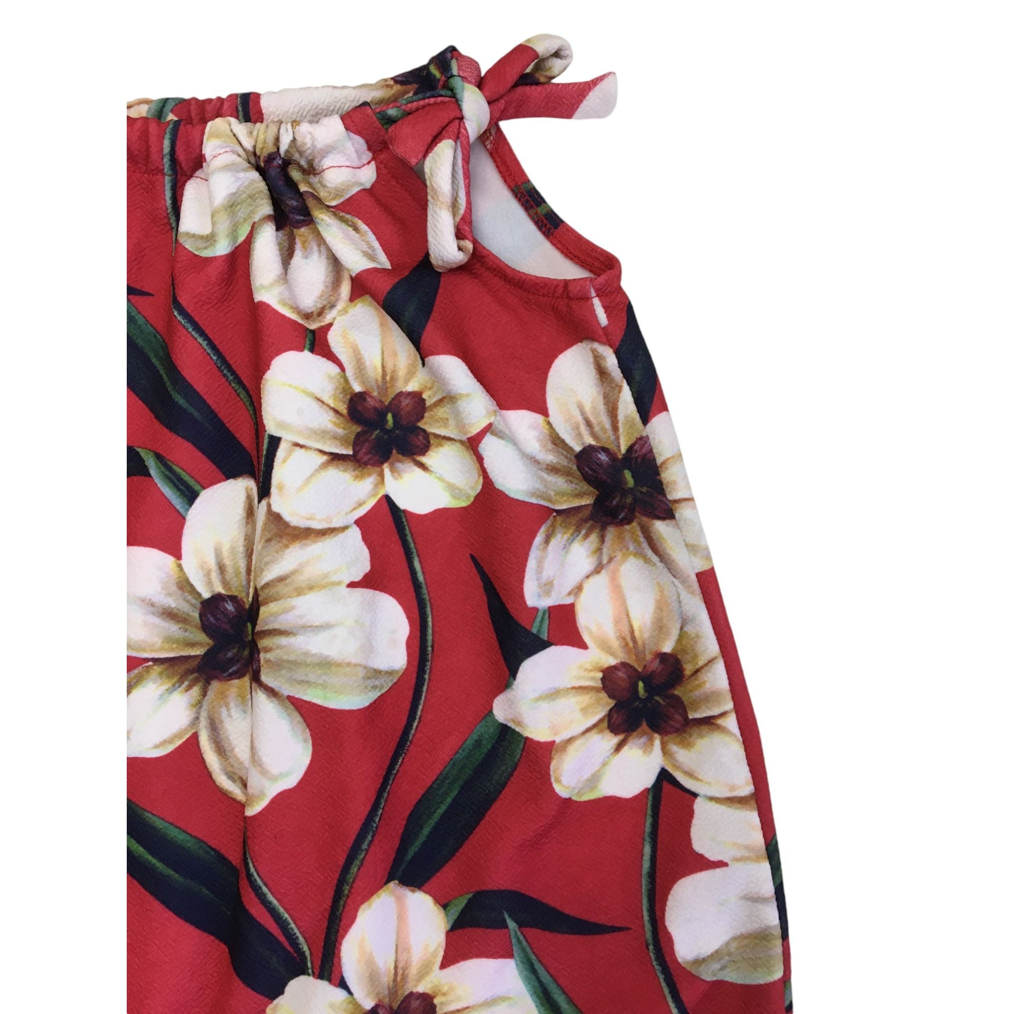 6-12M Red Floral Halterneck Jumpsuit - Everly Joy