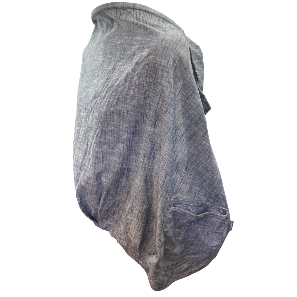 One Size - Blue Chambray Apron Nursing Cover - Baby Sense