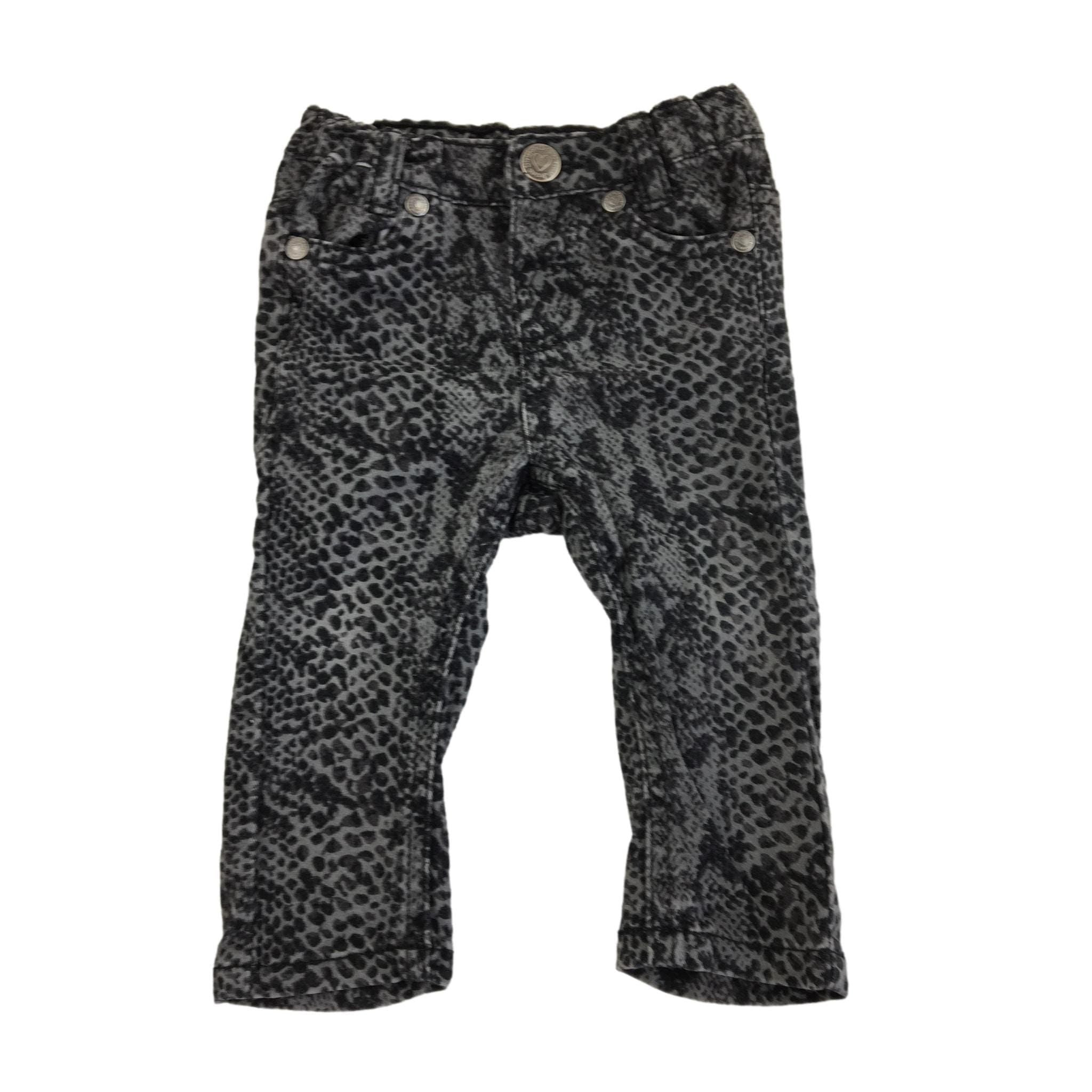 6M Grey Snakeskin Print Skinny Jeans