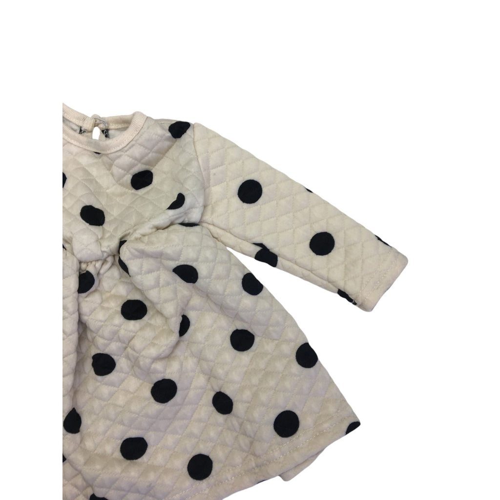 3-6M Cream & Black Dotted Quilted Dress - Mr Price