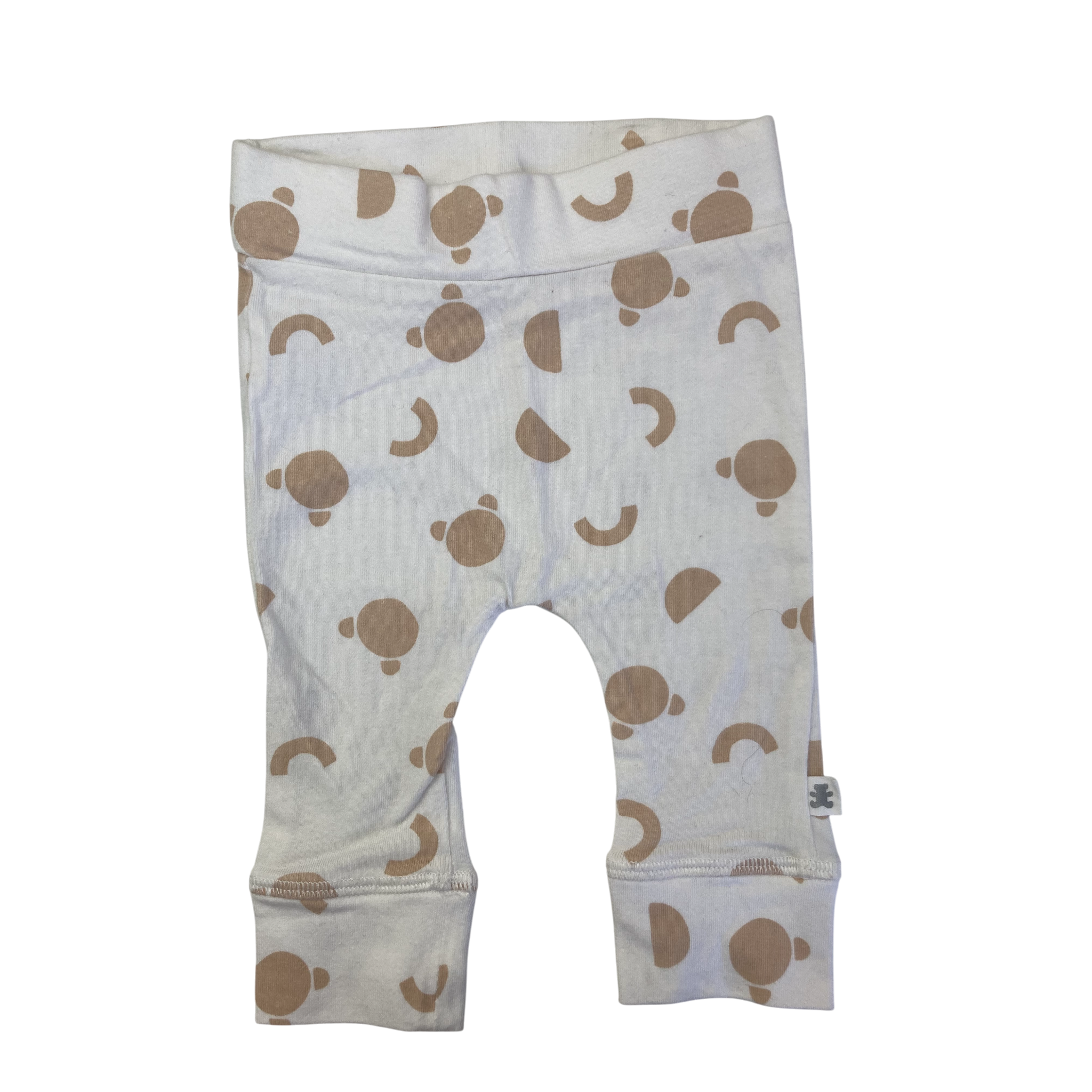 1-3M White & Beige Shape Cuffed Leggings - Woolworths