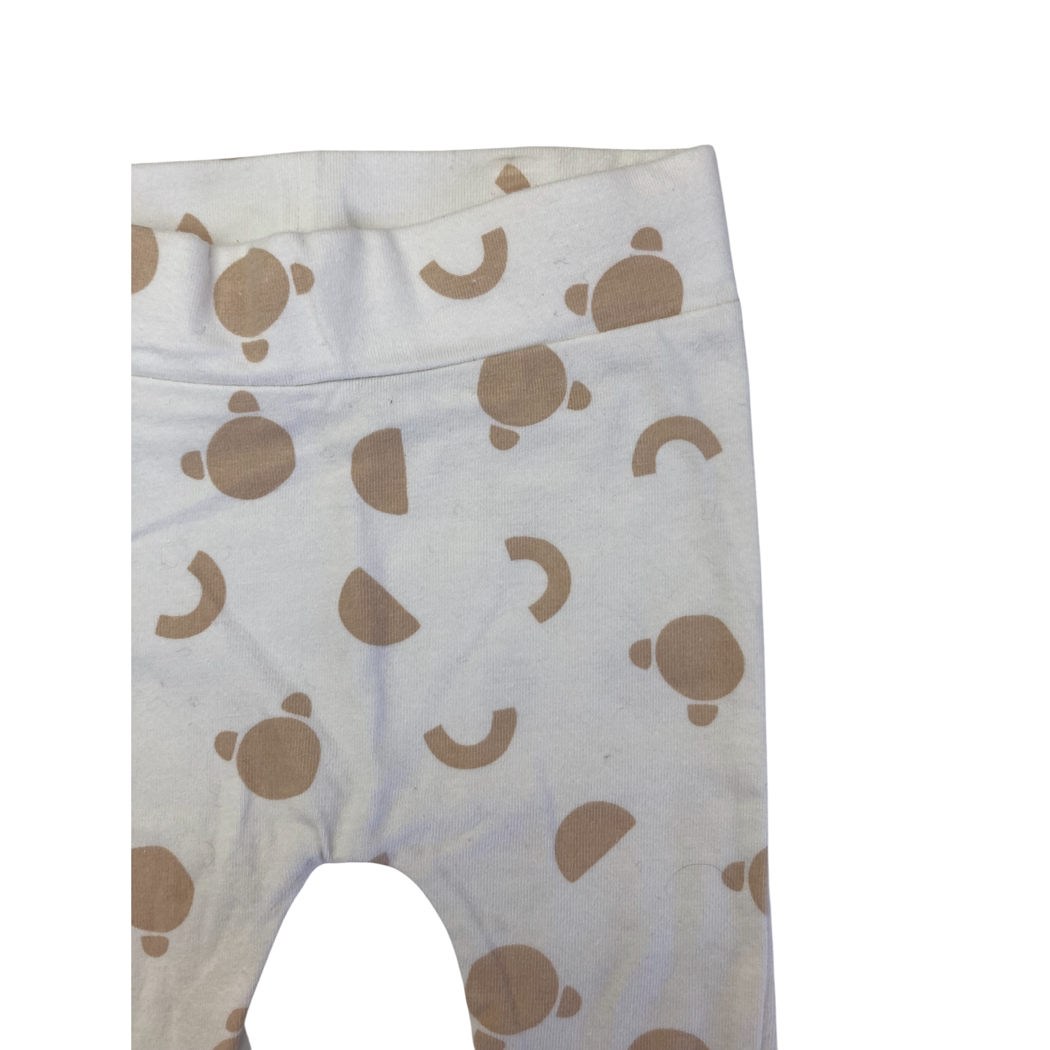 1-3M White & Beige Shape Cuffed Leggings - Woolworths