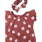1-3M Rose Pink Daisy Romper & Headband - Woolworths