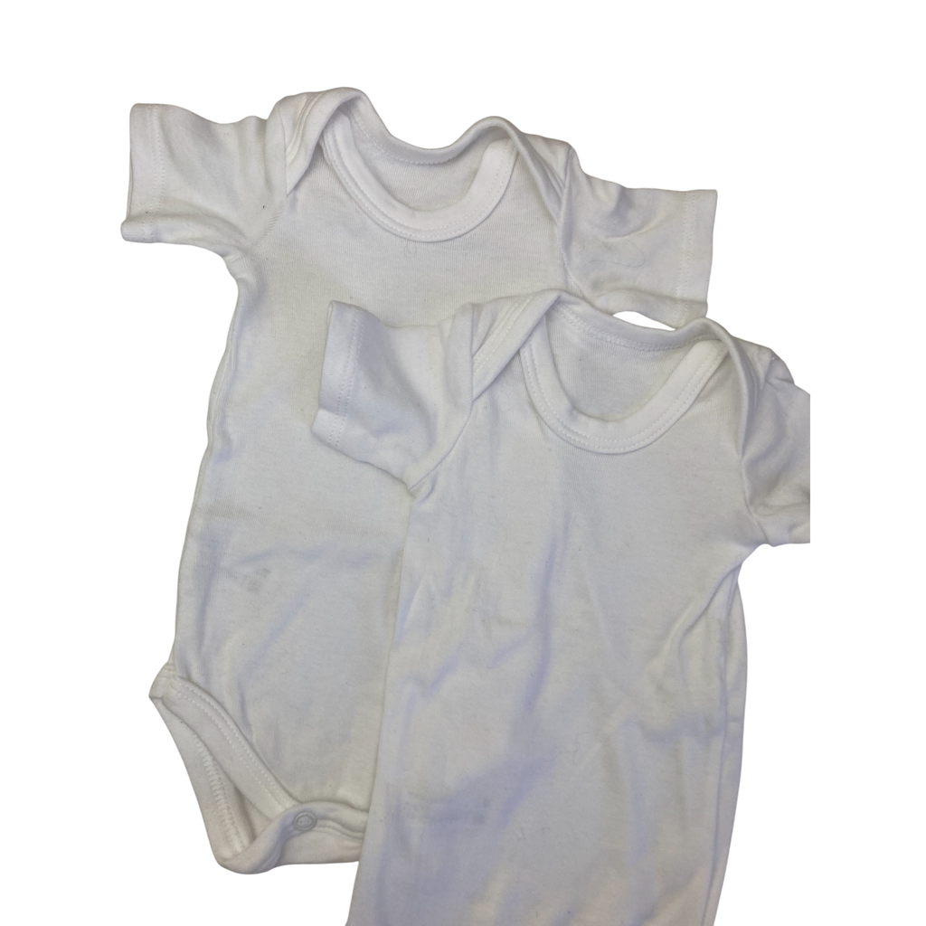 Newborn Set Of Two White Bodysuits - Woolworths
