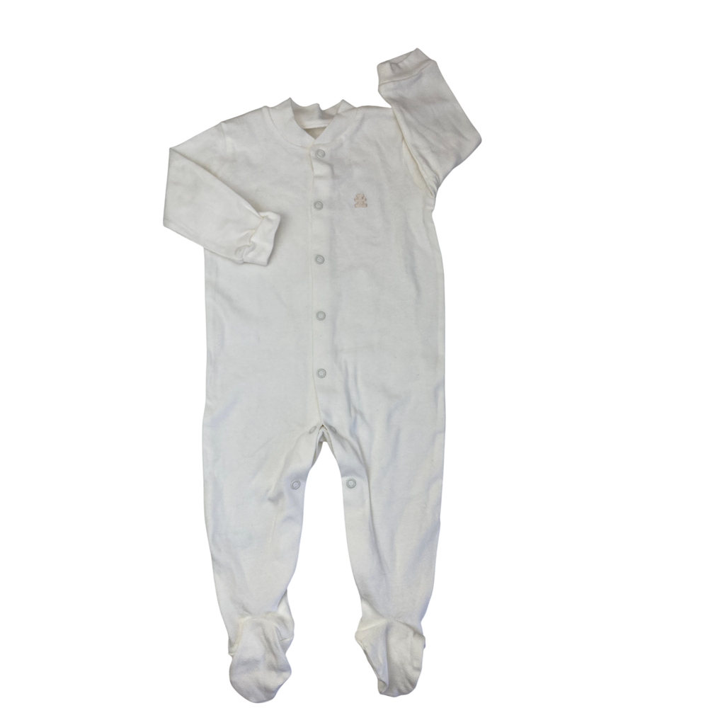 3-6M Cream Snap Onesie - Woolworths