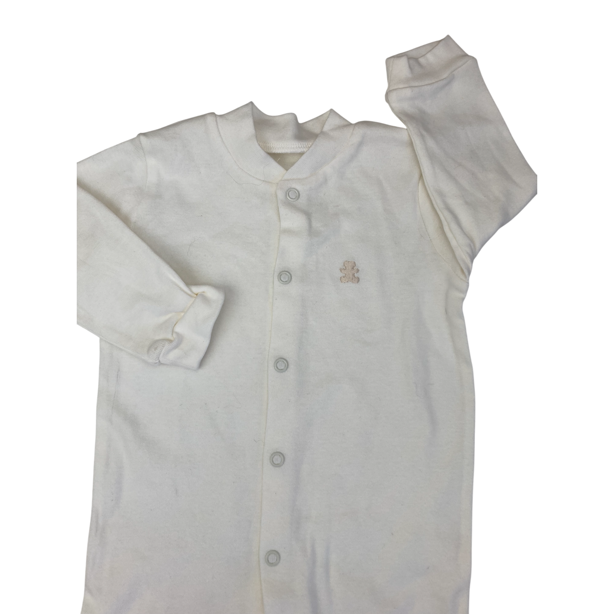 3-6M Cream Snap Onesie - Woolworths