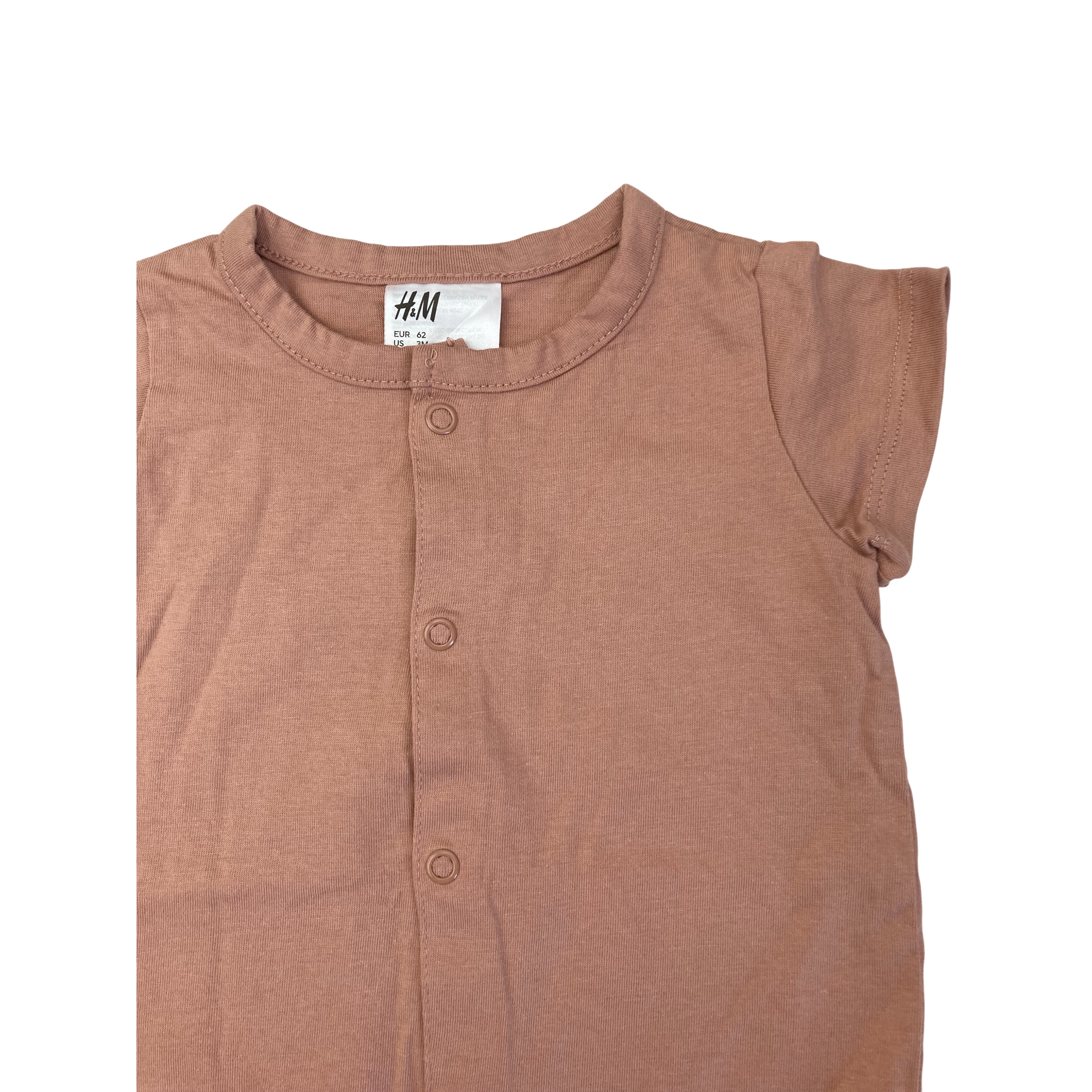 UK 2-4M Tan Snap Romper - H&M