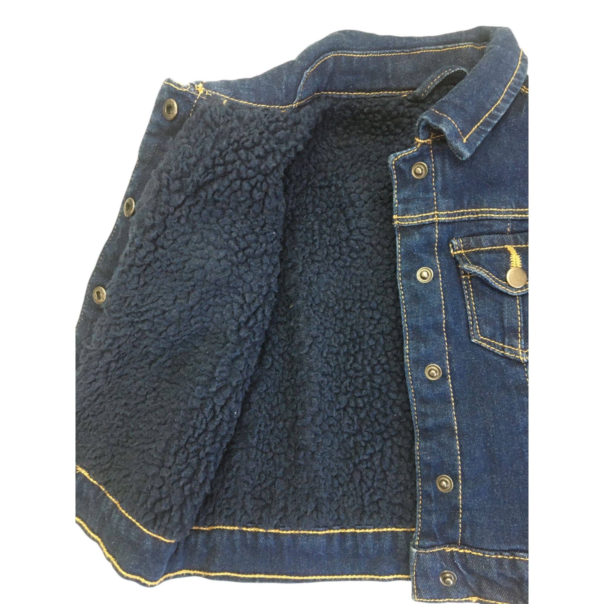 3-6M Dark Blue Denim Fleece Lined Jacket - Woolworths