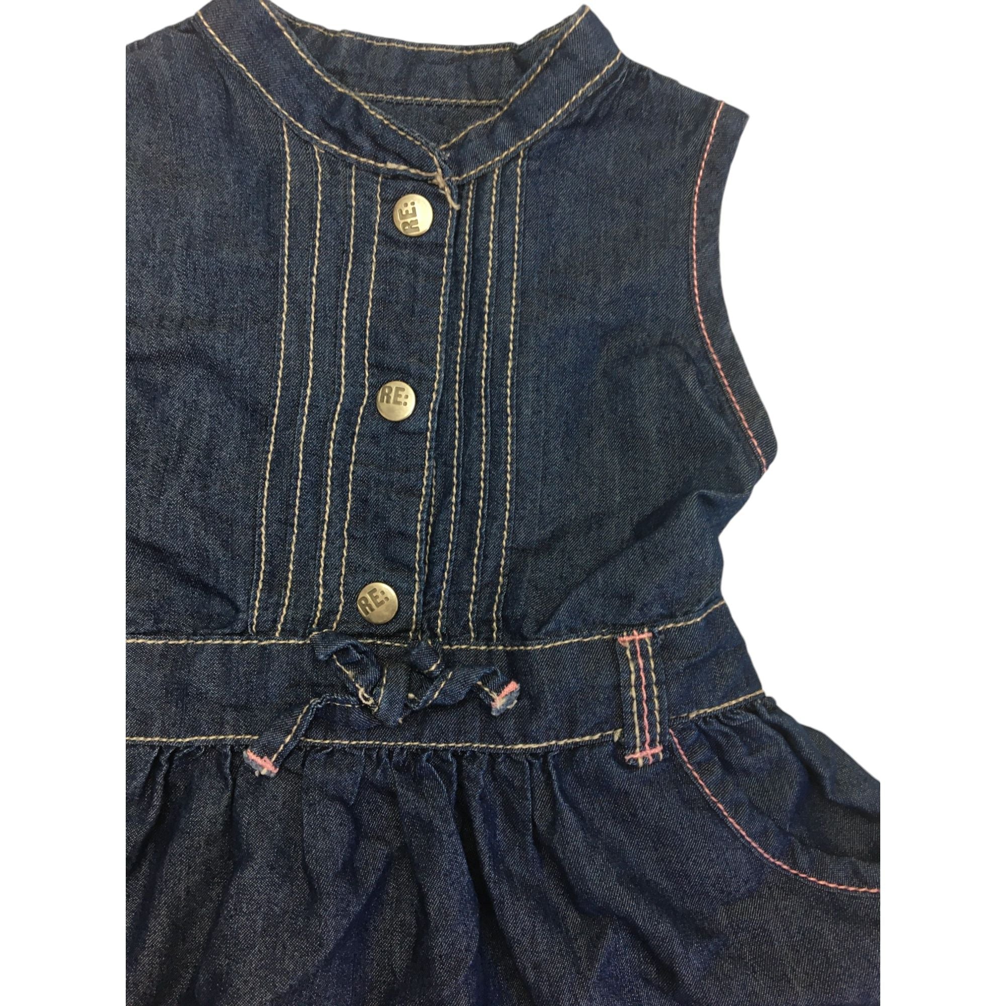 12-18M Dark Blue Sleeveless Denim Shirt Dress - Re: