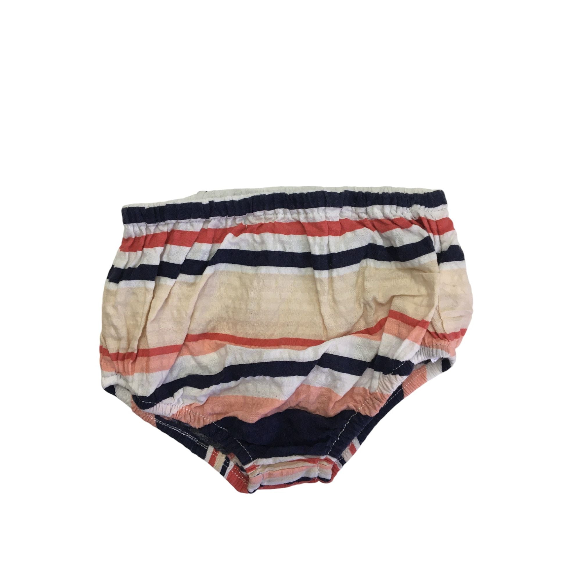 3-6M Striped Cotton Bloomer - Tu