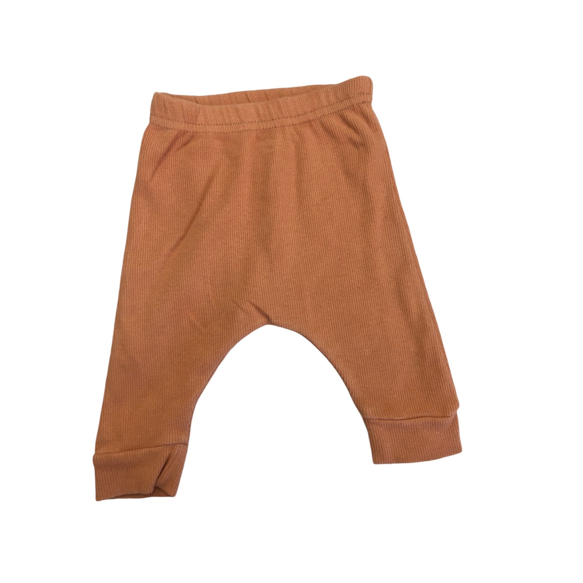 0-3M Orange Ribbed Leggings - Mr Price