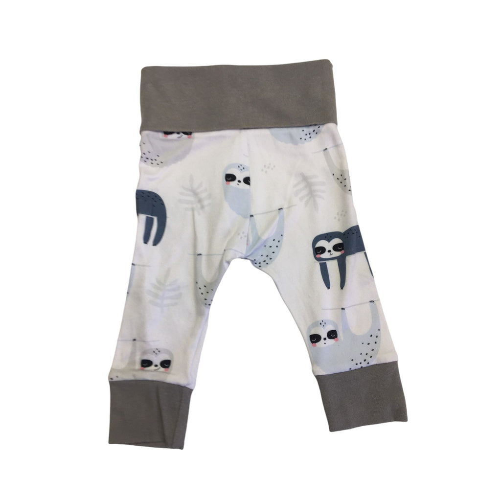 Newborn Stretch Jersey & Grey Sloth Leggings