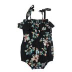 Newborn Black Floral Easy Waist Romper - Tiny Necessities