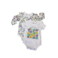 0-3M White & Lilac Wild Flower Bodysuits - Clicks