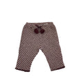 3-6M Maroon & Beige Check Knit Track Pants - Zara