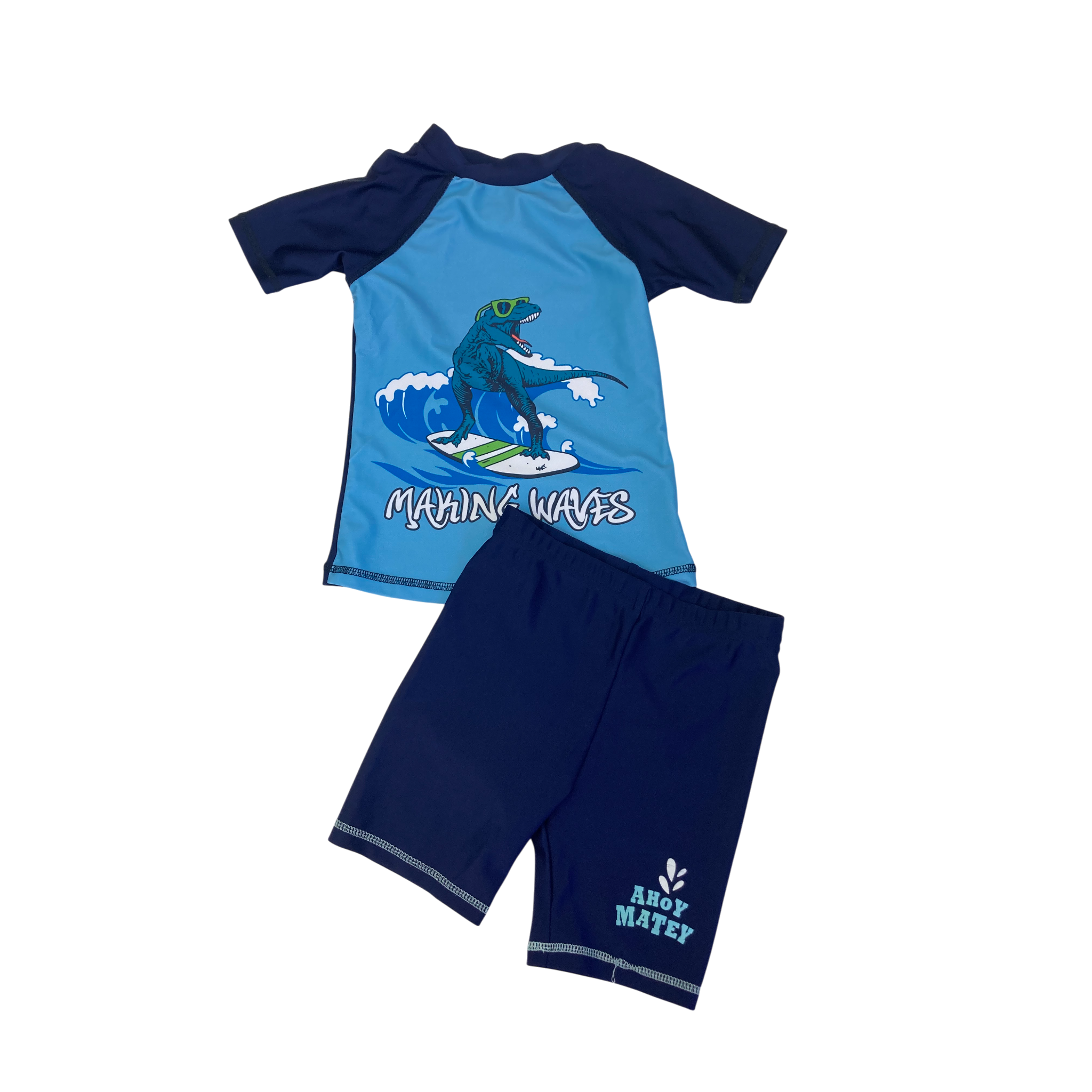 4-5Y Blue Dinosaur Swim Set - Real