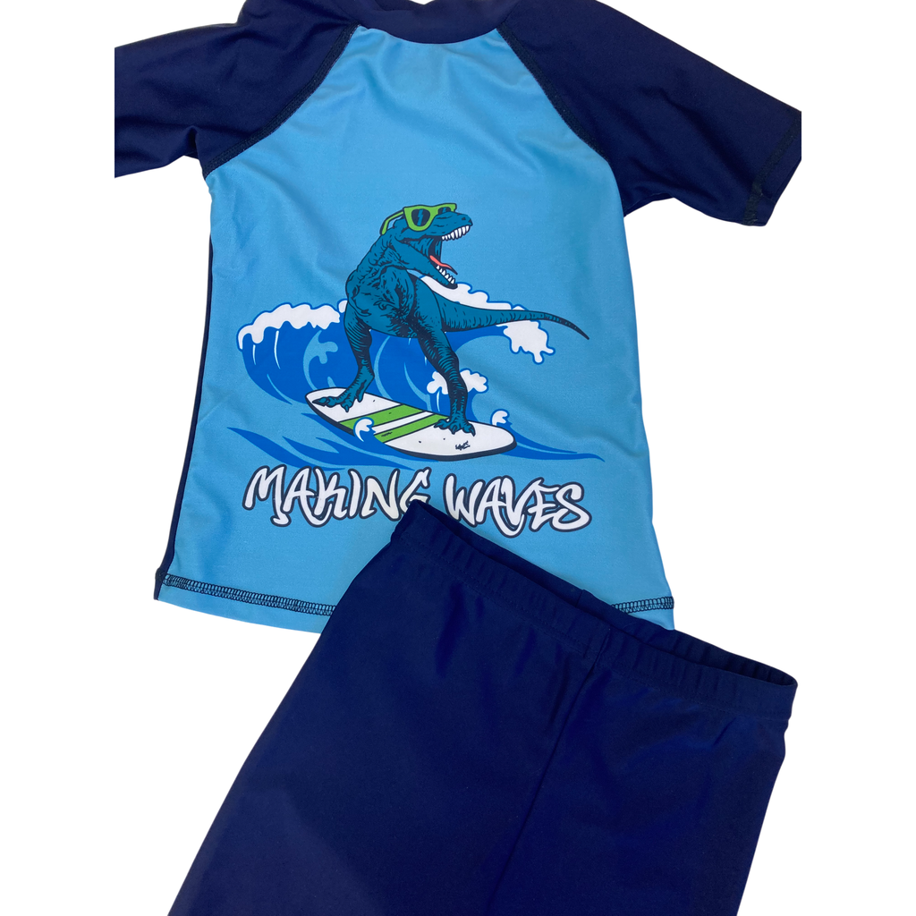 4-5Y Blue Dinosaur Swim Set - Real