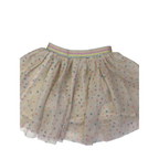 3-4Y Beige Pastel Dotted Tulle Skirt - Real