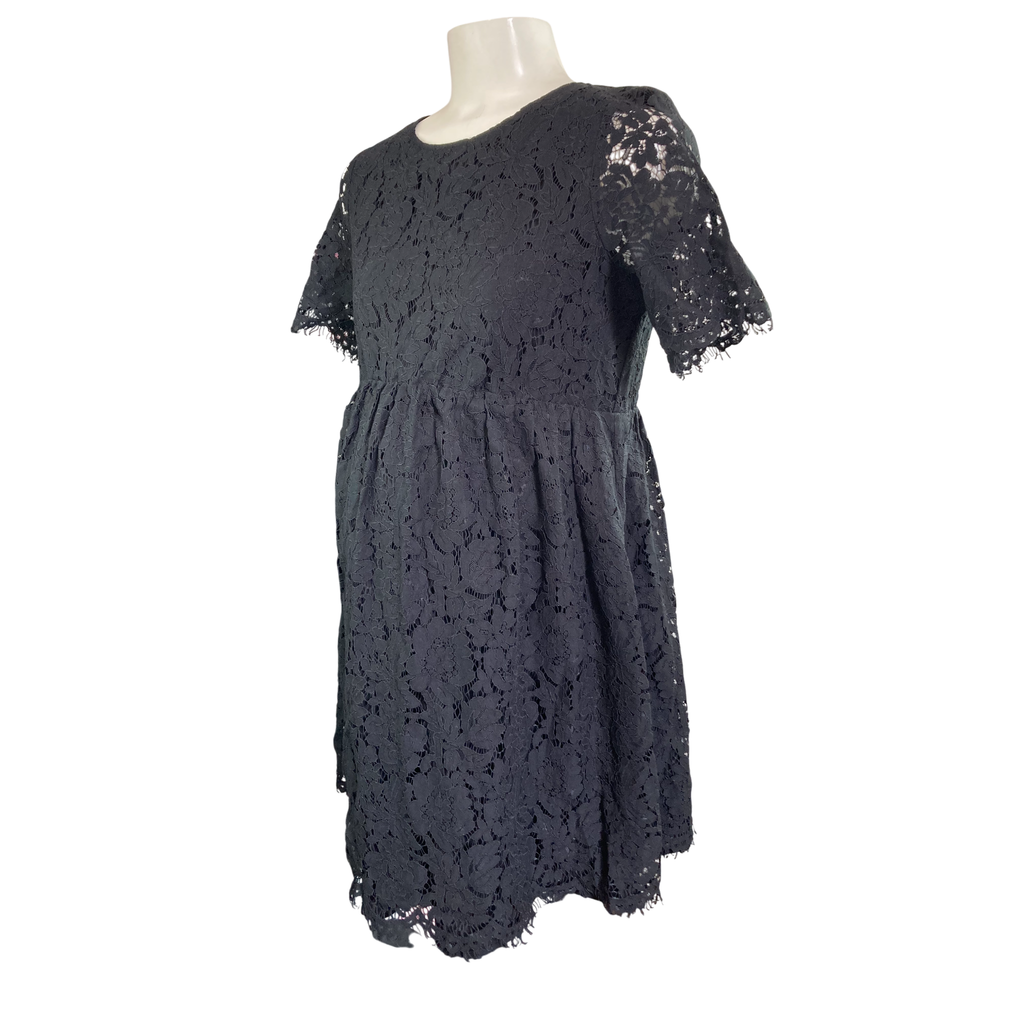 Large - Black Lace Maternity Dress - Gap