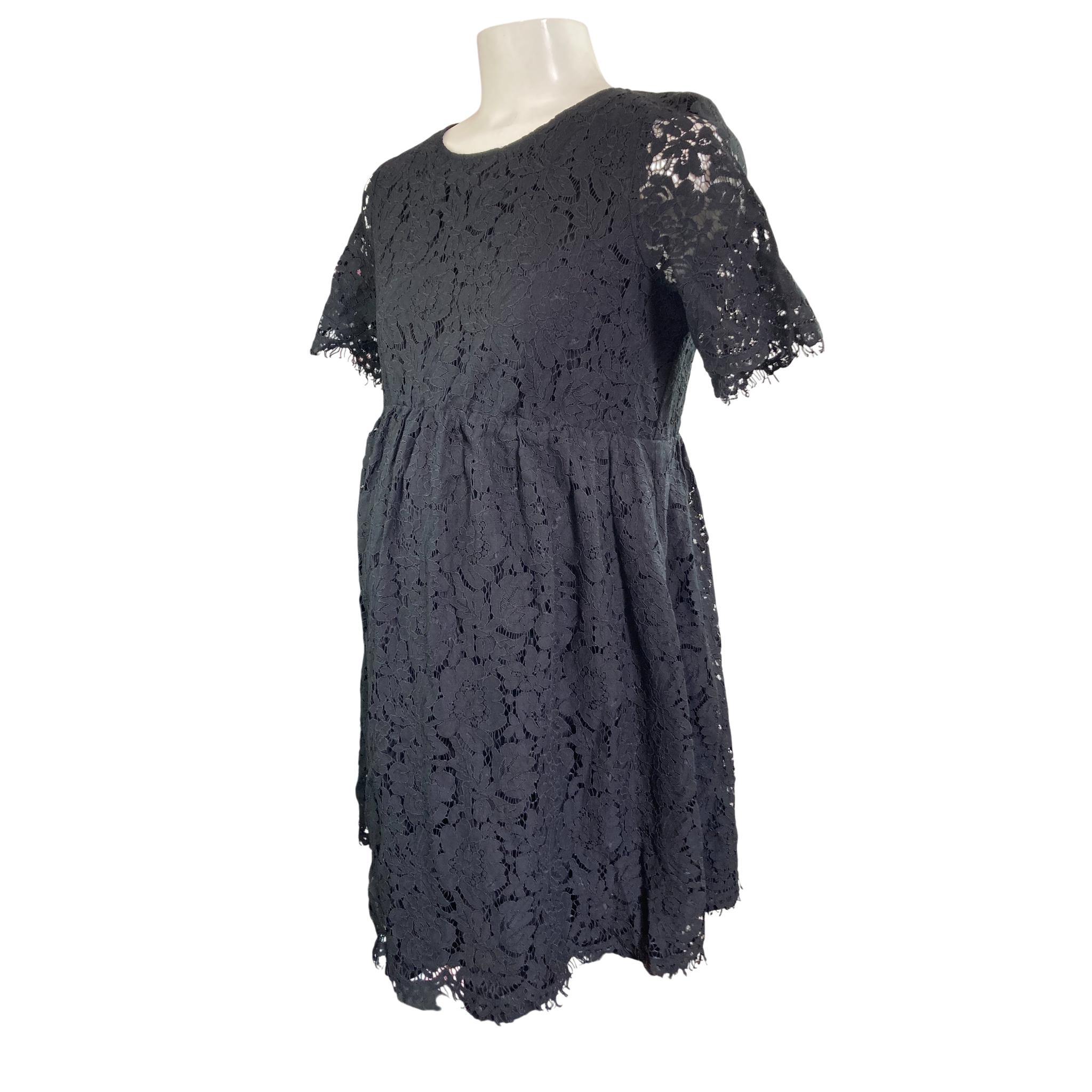 Large - Black Lace Maternity Dress - Gap
