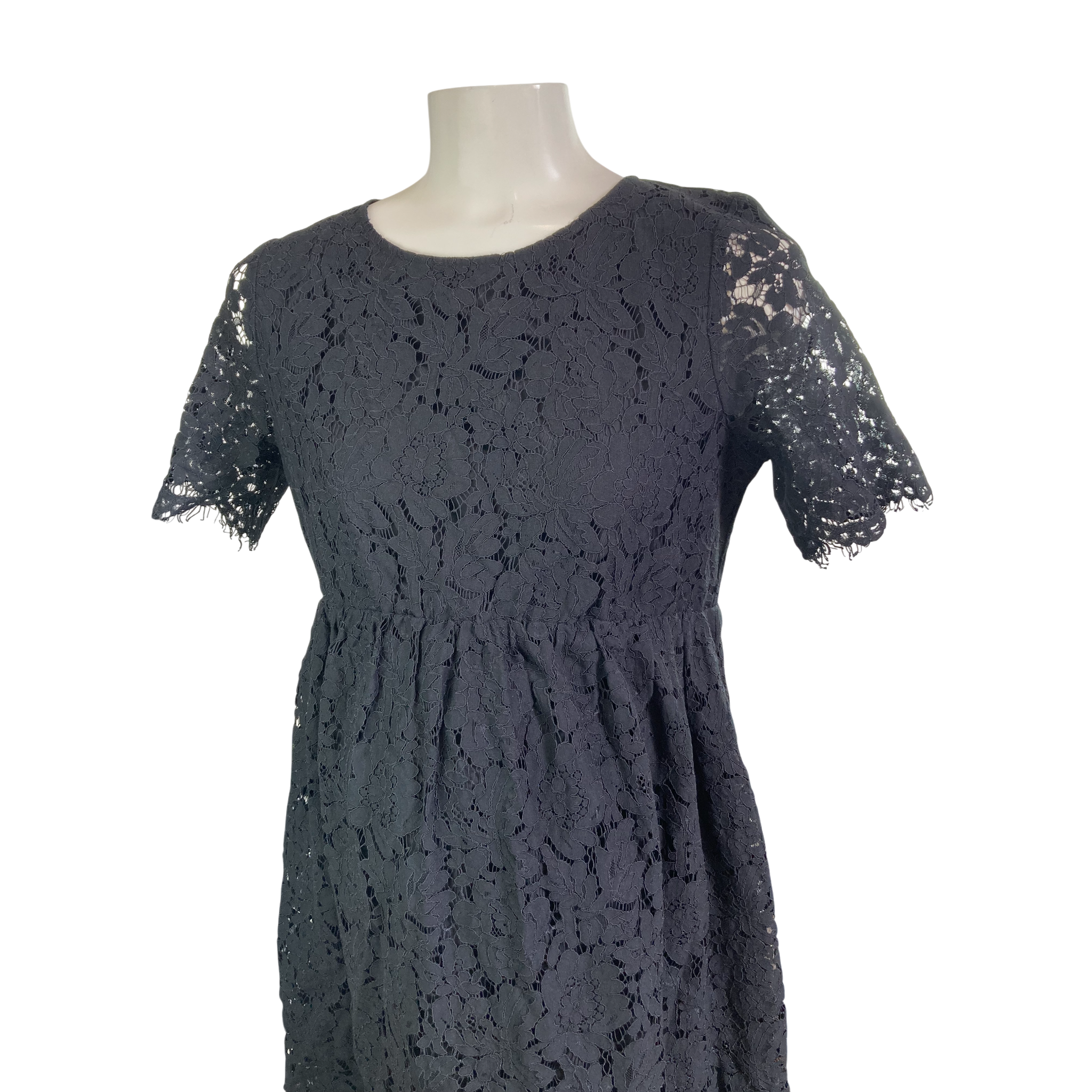Large - Black Lace Maternity Dress - Gap