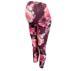 Large - Purple & Pink Floral Sport Maternity Leggings - Old Navy