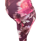 Large - Purple & Pink Floral Sport Maternity Leggings - Old Navy