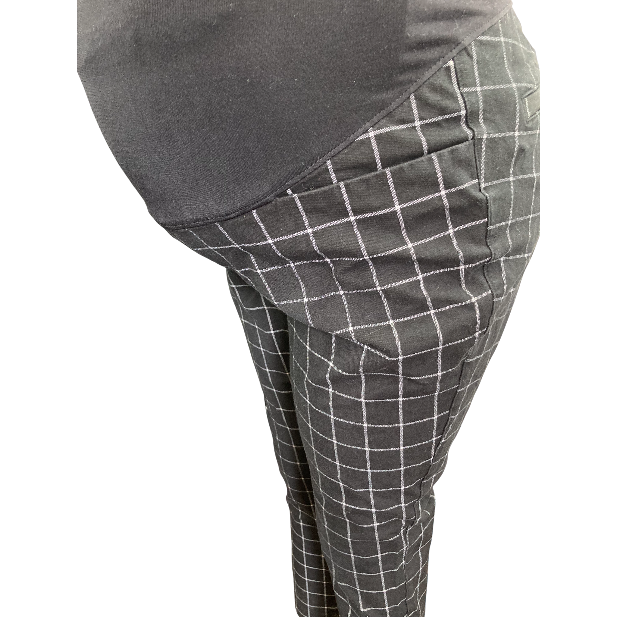Size 11 - Black & Grey Grid Maternity Chino Pants - Old Navy