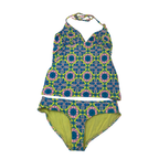 Size UK 10 - Lime Green, Pink & Blue Tankini Maternity Swimsuit - Topshop