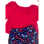 2-3Y Cerise Pink & Navy Blouse & Butterfly Shorts Set - Max