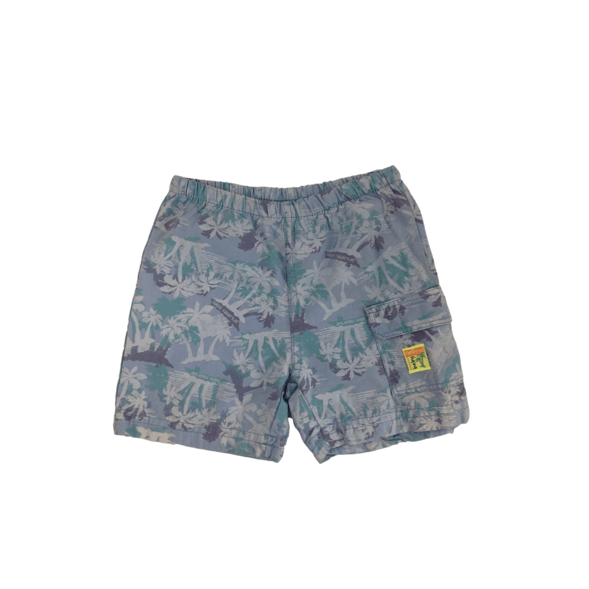 0-3M Blue Palm Tree Print Shorts - Naartjie