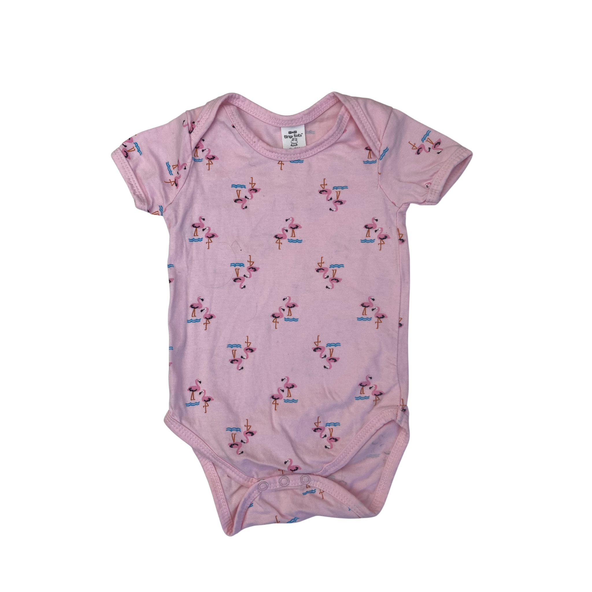 0-3M Pink Flamingo Bodysuit - Tiny Tots