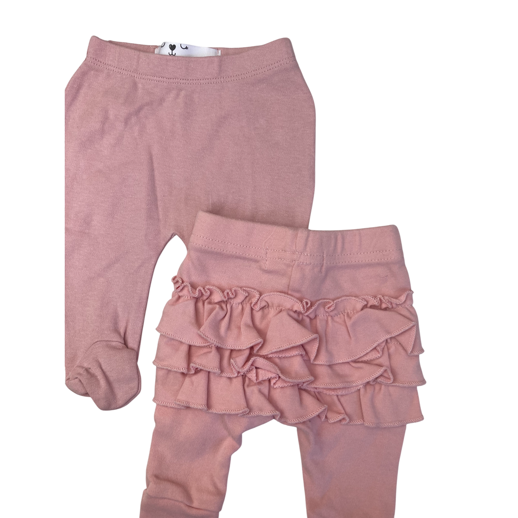 Newborn Pink Ruffled & Footed Leggings - Mr Price