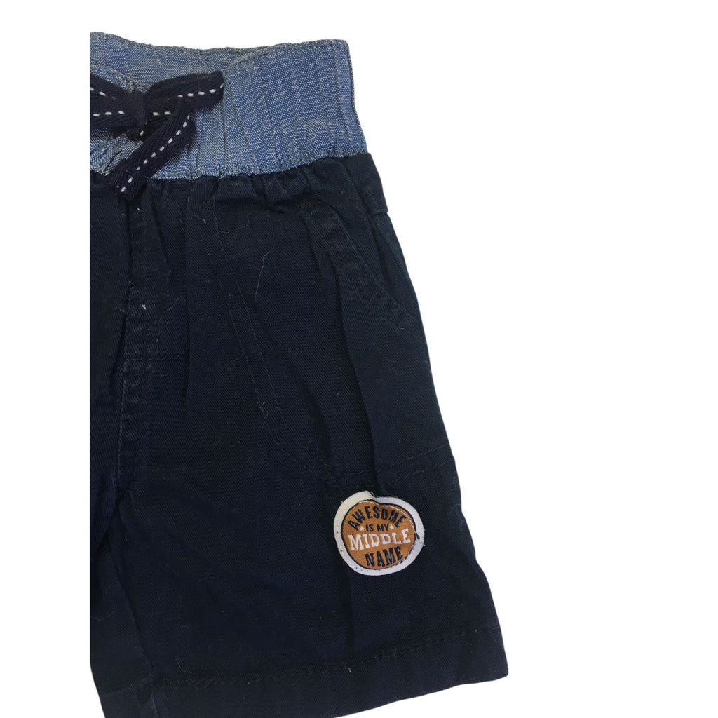 3-6M Dark Blue Drawstring Shorts - Ackermans
