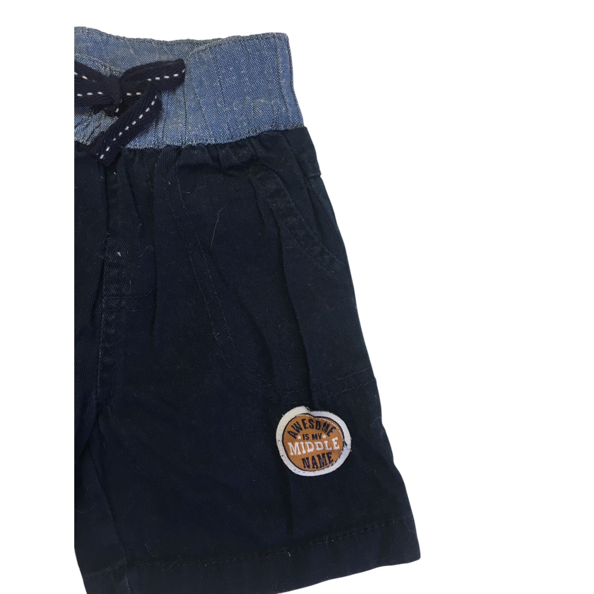 3-6M Dark Blue Drawstring Shorts - Ackermans