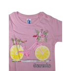 Newborn Pink & Yellow Lemon Bicycle T Shirt - JHK