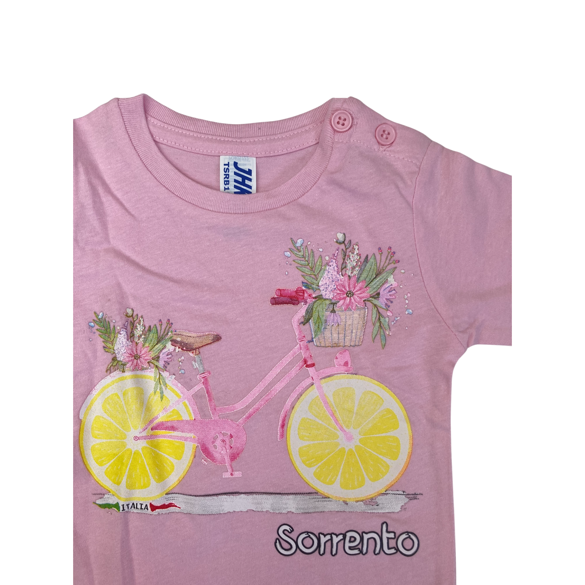 Newborn Pink & Yellow Lemon Bicycle T Shirt - JHK