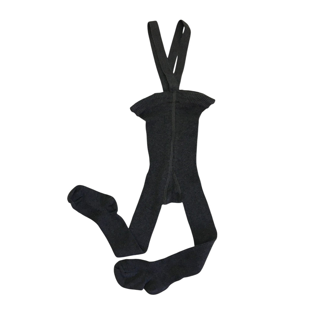 3-6M Grey Knitted Suspender Stockings - Silly Silas