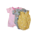 0-6M Grey, Pink & Yellow Romper Summer Set - Tiny Tots, Ackermans