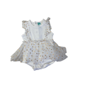 3-6M White & Gold Heart Tulle Romper - Ackermans