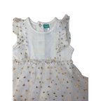 3-6M White & Gold Heart Tulle Romper - Ackermans