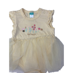 3-6M Light Yellow Glitter Tulle Romper Dress - Ackermans