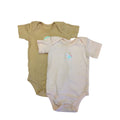 3-6M Light Pink & Tan Set Of Two Summer Bodysuits - Woolworths