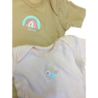 3-6M Light Pink & Tan Set Of Two Summer Bodysuits - Woolworths