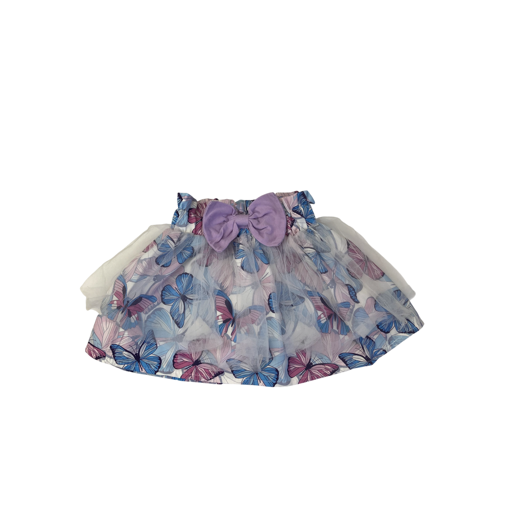 0-3M Purple & Blue Butterfly Tulle Overlap Skirt