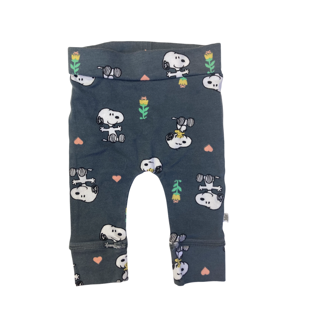 1-3M Grey Snoopy Cuffed Leggings - Woolworths