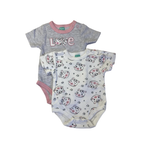 0-3M Pink, Grey & Pink Cheetah Bodysuits - Ackermans
