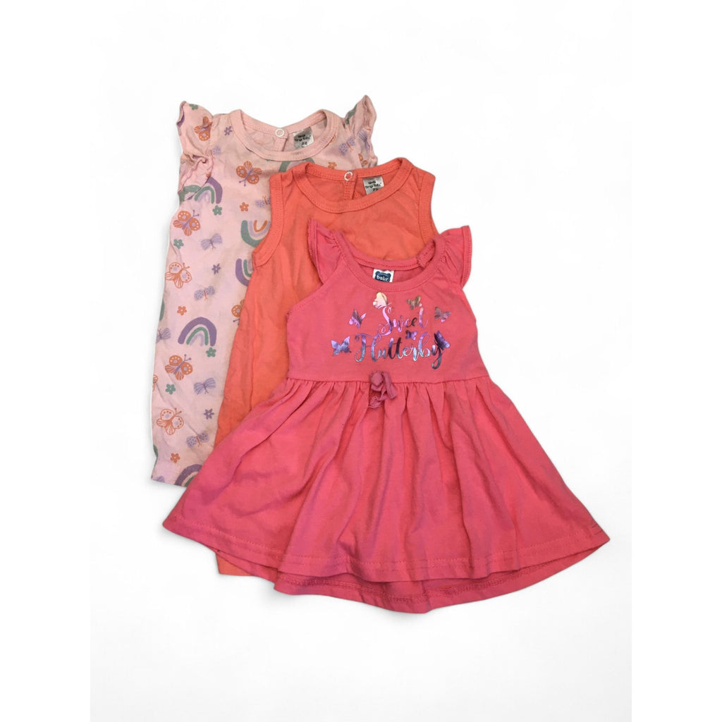 0-6M Pink & Coral Butterfly Dress & Rompers - Ackermans, Tiny Tots