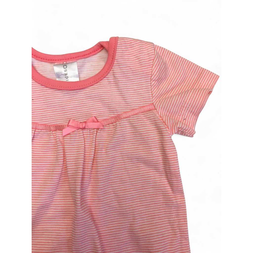 0-3M Coral & White Stripe Babydoll Bodysuit - Clicks